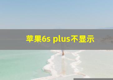 苹果6s plus不显示